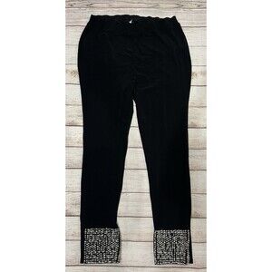 Venus Black pants stretch Embellished studs and rhinestones at Ankles Size Xl ￼